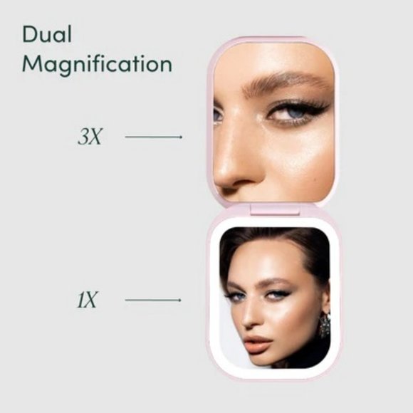 COPY - Mica Power Bank Compact Mirror w 1X & 3X Magnification - Picture 2 of 5